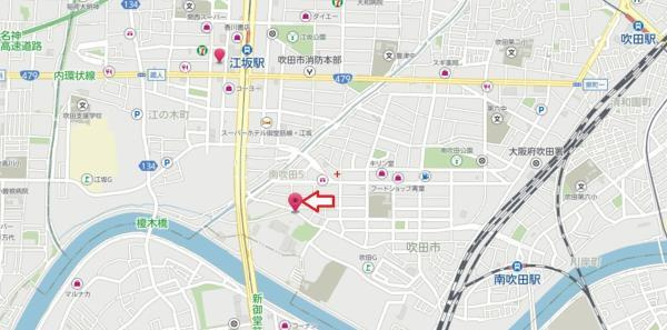 グランエスト江坂の地図