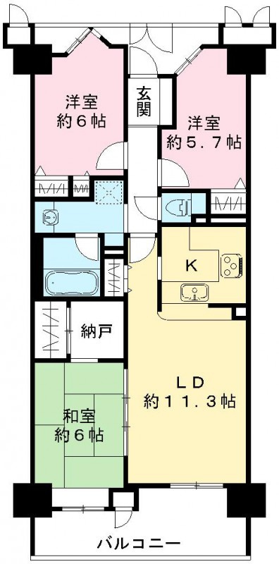 レジオンスクエア緑地公園３番館の間取り|図面・画像と現況が相違する時は現況を優先させていただきます。