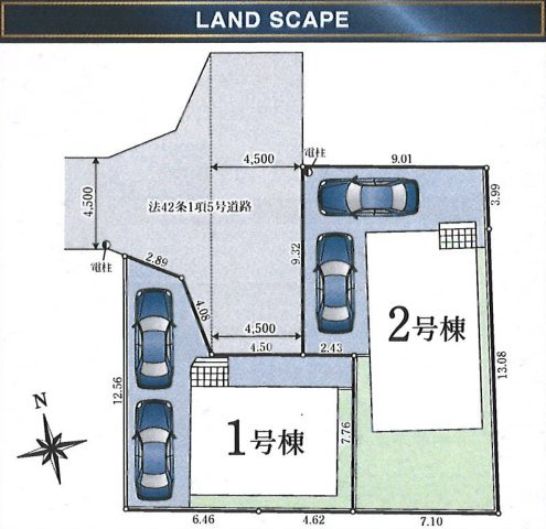 武蔵村山市大南第27　新築全2棟の区画図|全棟車2台駐車可能！