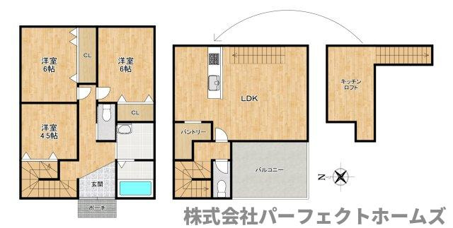 北中振4丁目戸建の間取り