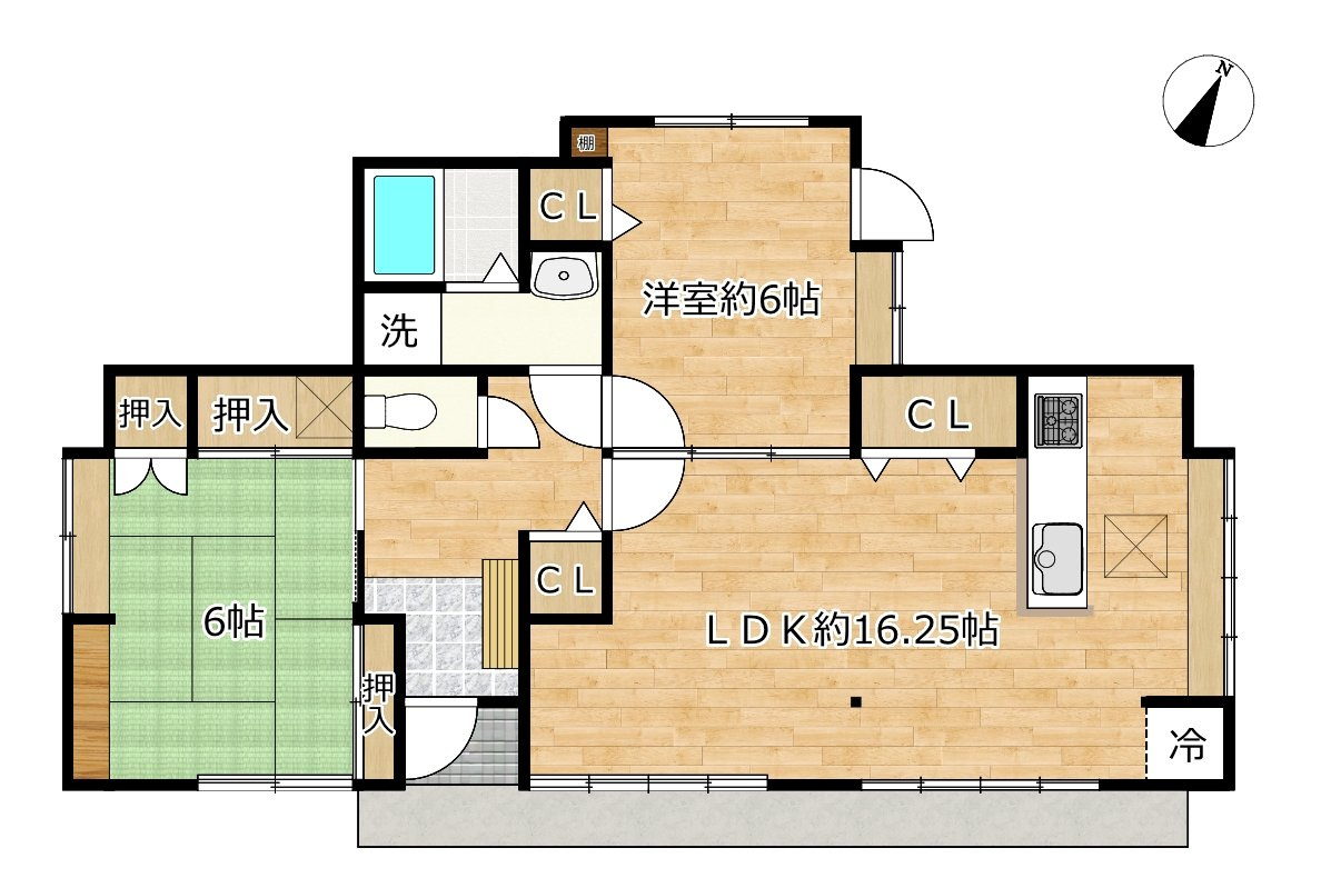 野木町友沼　中古戸建　敷地99.9坪の間取り