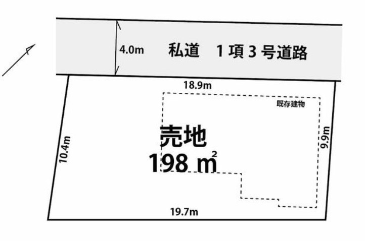 宇都宮市東峰町の土地図