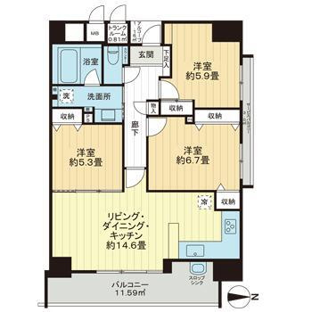 【間取り】 | ディアステージ夕陽丘ソシエール