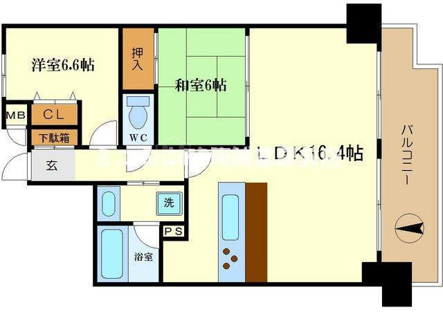 大阪市西区江戸堀３丁目の賃貸マンションの間取り