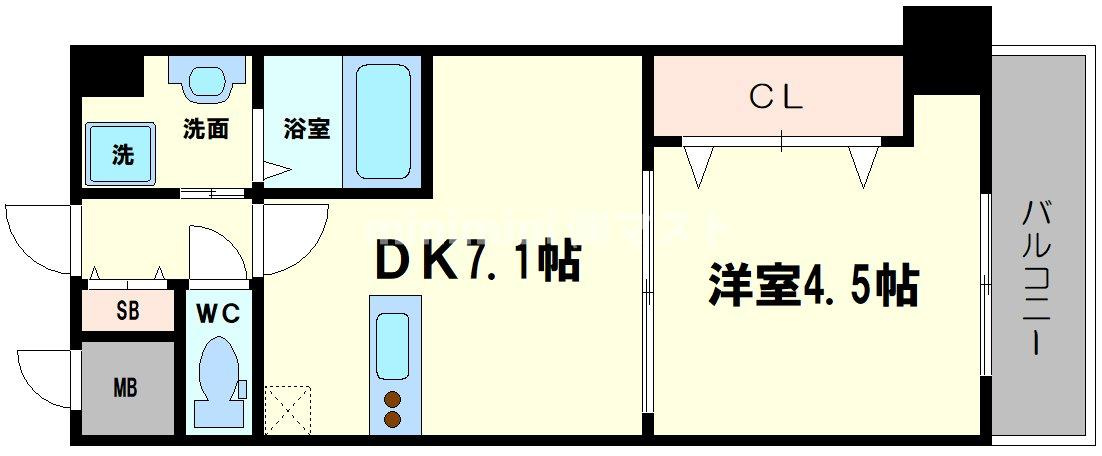 大阪市西区立売堀３丁目の賃貸マンションの間取り