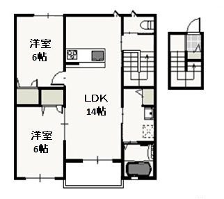 フロイデ万倍 Eの間取り
