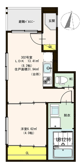 大阪市淀川区木川東２丁目のアパートの間取り