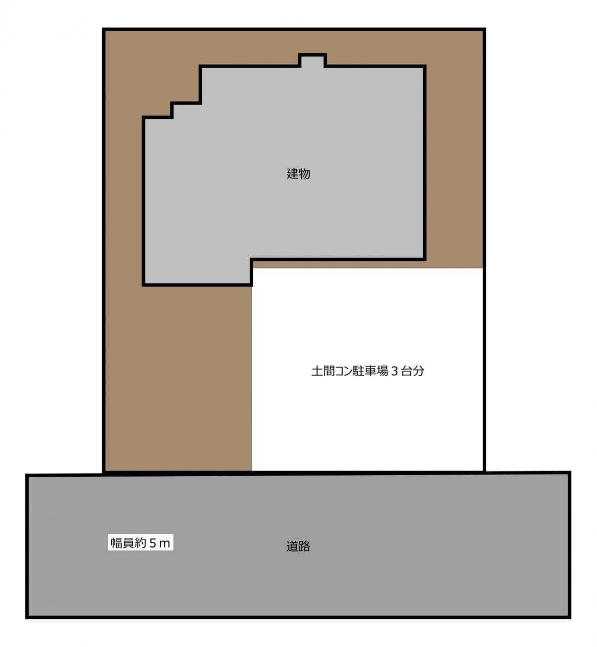 仲介手数料不要　カチタス合志市豊岡　戸建て【合志南小・合志中】の区画図|区画図（駐車3台）