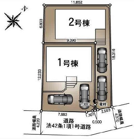 仲介手数料無料　横浜市南区永田北２丁目の区画図
