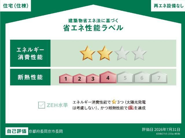 長岡京市長岡１丁目新築アパート の省エネ性能ラベル