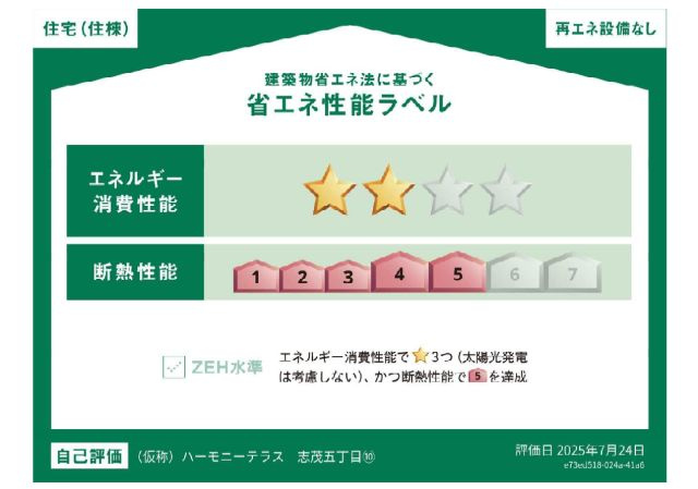 ブランシェ志茂 の省エネ性能ラベル