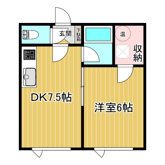 広尾郡大樹町鏡町のアパートの間取り