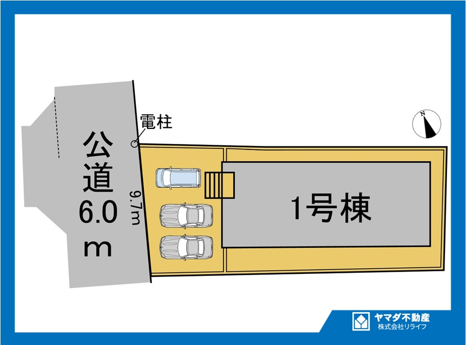 クワイエ　犬山市上坂町第3　全1区画分譲の区画図|■区画図
■YAMADA電機の　ヤマダ不動産　株式会社リライフ　
いつでもお問合わせ下さい。