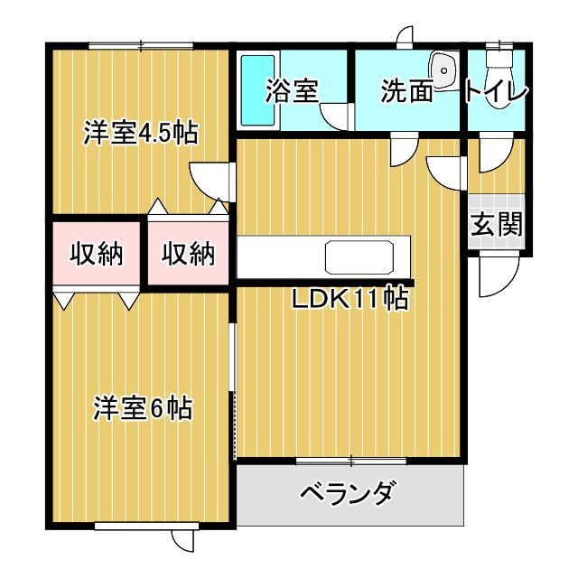 グロウリッチBの間取り