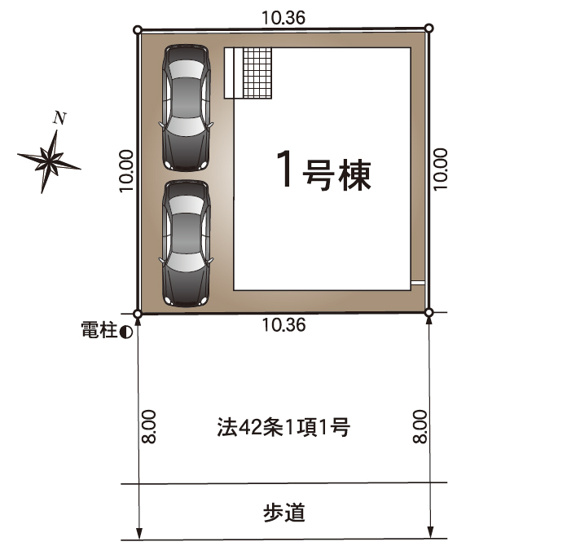 【区画図】 | 名古屋市北区如意２丁目75『仲介料無料』新築戸建て | 1号棟