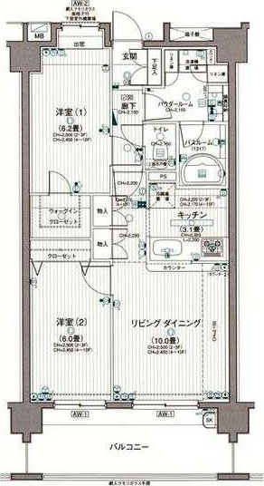 東大和市桜が丘２丁目の賃貸マンションの間取り