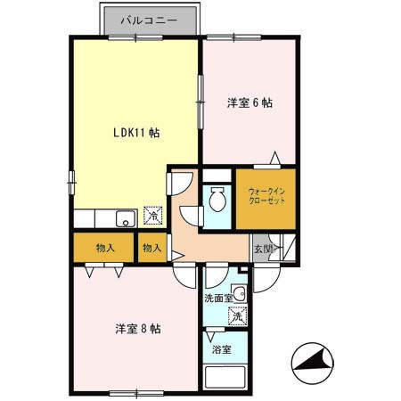 ラフィーネ二ツ屋の間取り