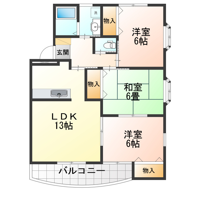 レ・アールSAGAE Duoの間取り