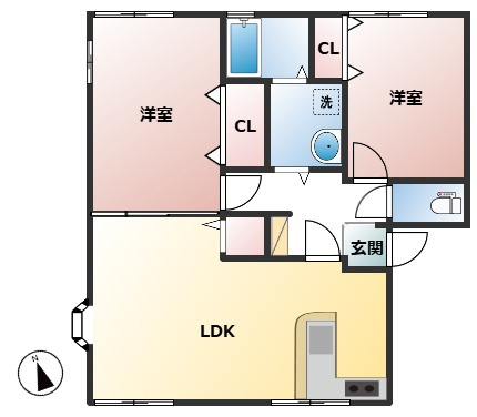 ライフタウニーC街区2号棟の間取り