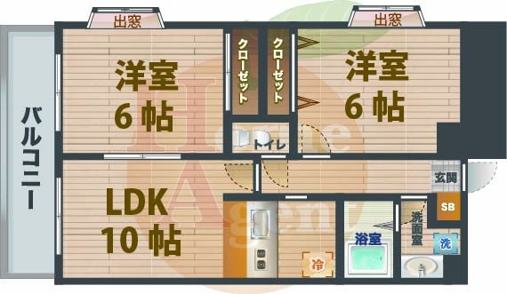 【間取り】 | コスモフラワー | 2LDKのお部屋です。