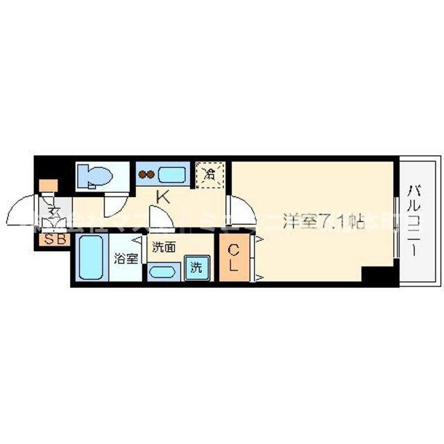 大阪市中央区徳井町２丁目の賃貸マンションの間取り