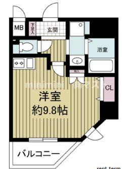 大阪市中央区徳井町２丁目の賃貸マンションの間取り
