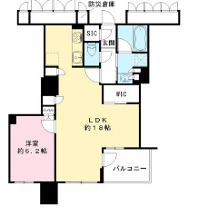 大阪市中央区南本町２丁目の賃貸マンションの間取り