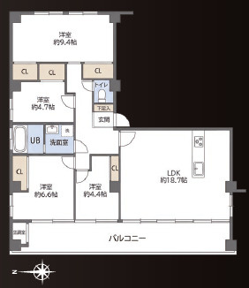洗足池畔アビタシオンの間取り