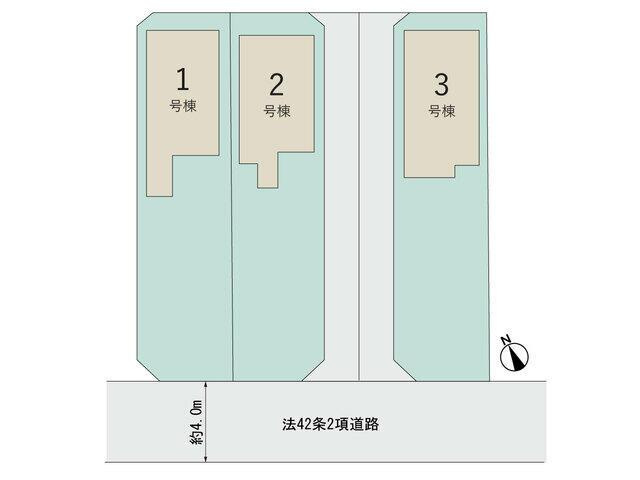 新築戸建て・仲介手数料無料）小牧市間々原新田４期３棟・2号棟の区画図