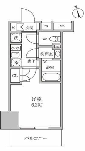 レジディア蒲田Ⅳ(レジディアカマタフォー)の間取り