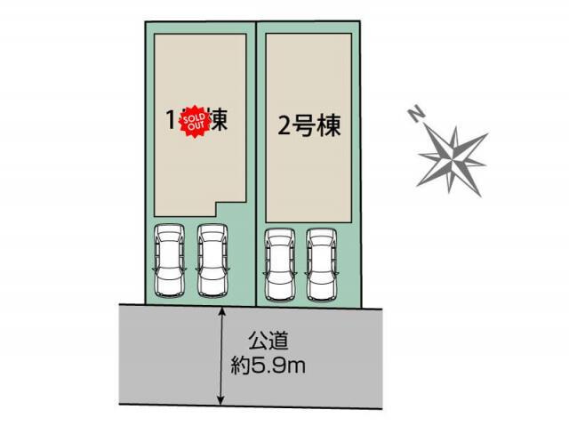 新築戸建て・仲介手数料無料）小牧市久保本町２棟／１期２号棟の区画図|小牧市久保本町2棟 区画図
