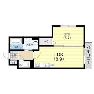 神戸市中央区下山手通７丁目の賃貸マンションの間取り