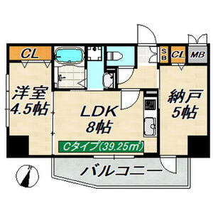 神戸市中央区生田町１丁目の賃貸マンションの間取り