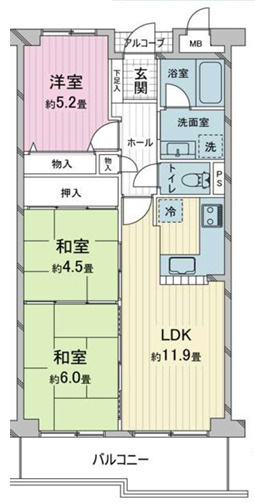 神戸市東灘区深江南町１丁目の賃貸マンションの間取り