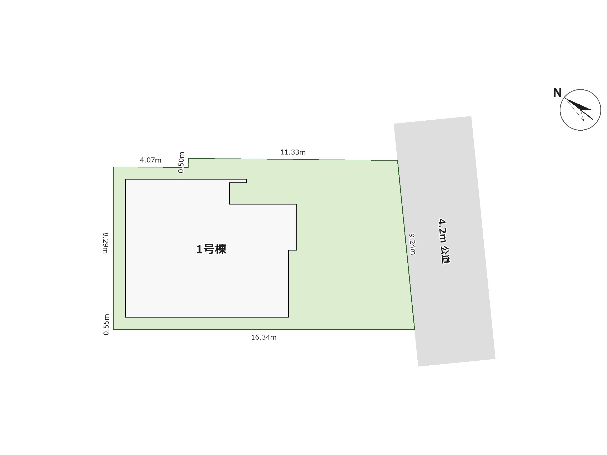 糟屋郡須恵町旅石第11-1棟（1号棟）の区画図|配置図（1号棟）
