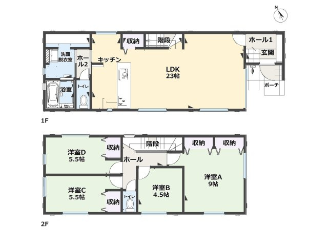 福岡市東区香椎2丁目第5-4棟（5号棟）の間取り