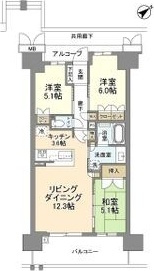 ローレルスクエア健都ザ・レジデンス Second stageの間取り