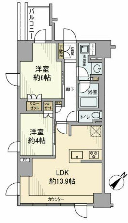 55.35㎡の2LDKです♪