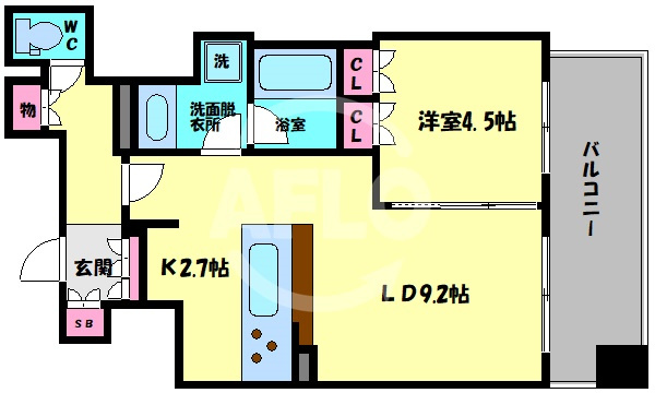 クレヴィアタワー御堂筋本町の間取り|クレヴィアタワー御堂筋本町　間取り