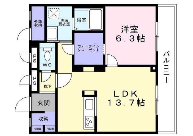 フローラル二瀬の間取り