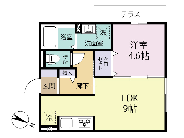 D-room麦野参番館の間取り