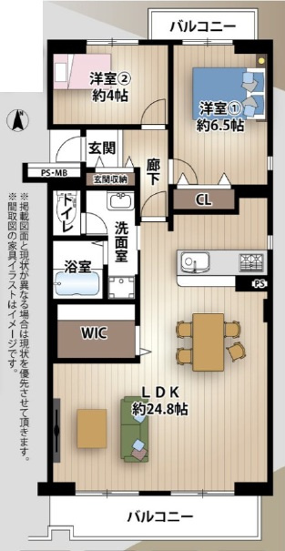 武庫川第2一番街2号棟の間取り