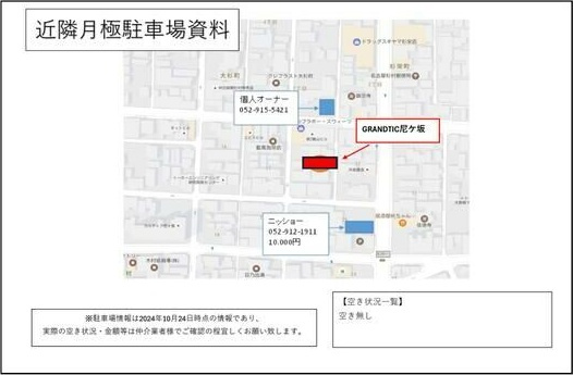 GRANDTIC尼ヶ坂の駐車場