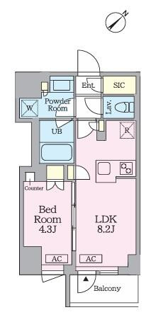 クレストコート旗の台の間取り