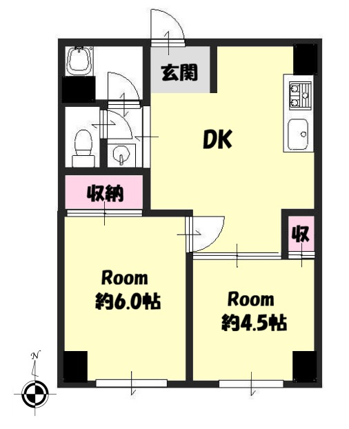 グランディア北野　山本通りの間取り