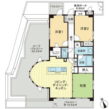 【間取り】 | ライオンズステージ渋谷松見坂