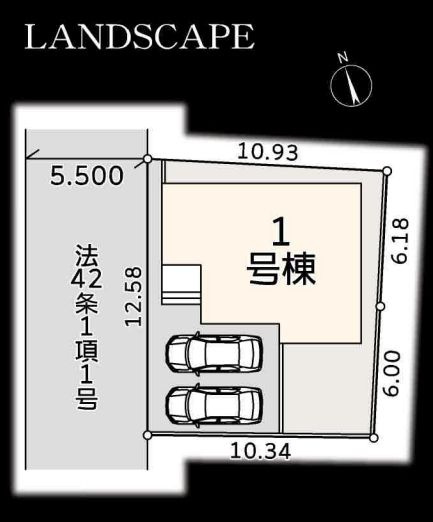 座間市ひばりが丘1丁目新築戸建て　1号棟の区画図|区画図「座間市ひばりが丘1丁目新築戸建て　1号棟」