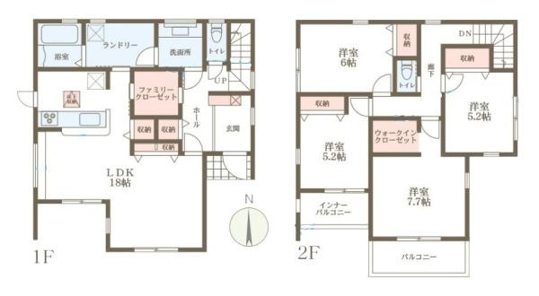 リーブルガーデン粟殿 １号棟 ／新築一戸建の間取り