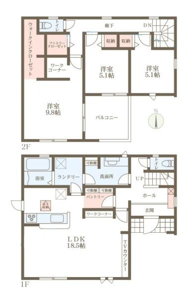 リーブルガーデン粟殿 ３号棟 ／新築一戸建の間取り