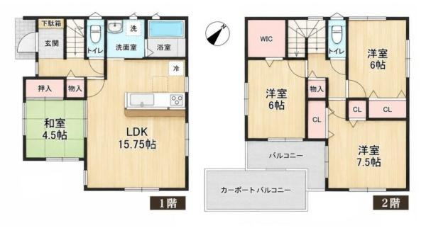 生駒郡三郷町三室１丁目　一戸建の間取り